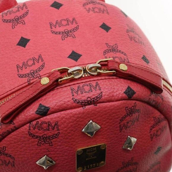MCM Vicetos Backpack PVC Leather Pink - Picture 9 of 15